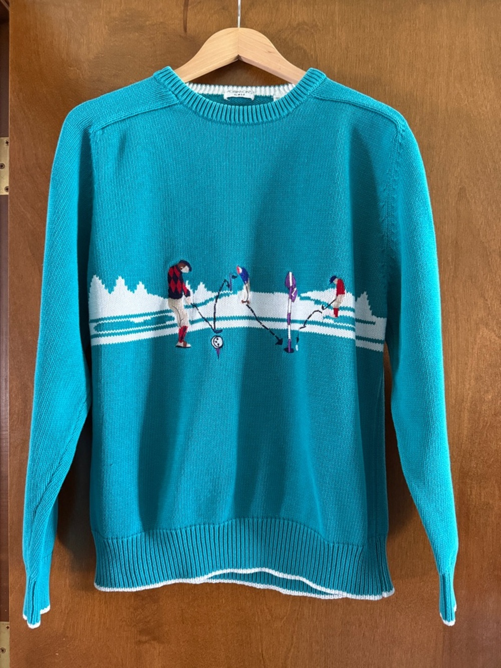 Vintage Golf Motif Crewneck Sweater